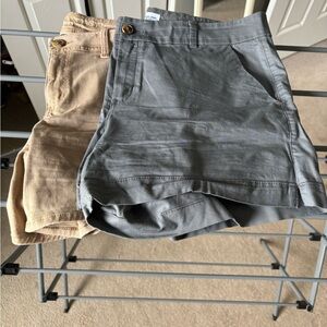 Gray and Tan Shorts Set